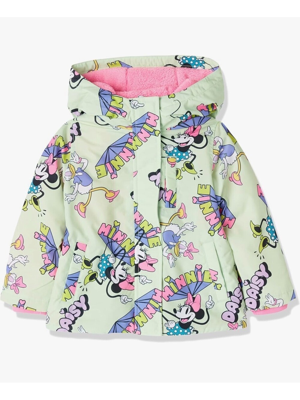 Disney Minnie Mouse Daisy Girls Small 6-7 yes Puffer Jacket Sherpa lined